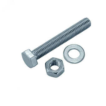 Болт DIN933 с шестигранной головкой оцинк. М8х80 + гайка + шайба (2 шт)