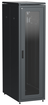 Шкаф сетевой 19'' LINEA N 33U 600х1000 мм стеклянная передняя дверь. задняя перфорированная черный