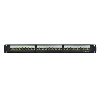 Патч-панель модульная 19'. 1U.CAT6A. 24 порта RJ45. экранированная