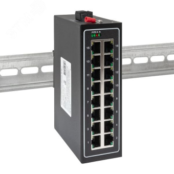 Коммутатор промышленный неуправляемый U-16T, 16 портов 10/100Base-T(X) RJ45, монтаж на динрейку TSX EKF