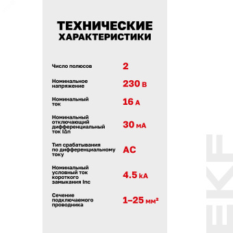 Устройство защитного отключения УЗО ВД-40 2P 16А/30мА электронный Basic