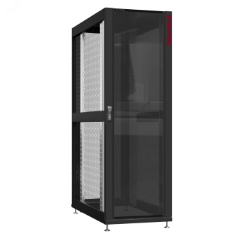 Шкаф серверный 42U 800х1200 передняя дверь: стекло IP41. задняя дверь: одностворчатая перфорированная IP20. боковые панели: без. цвет: черный RAL9005 