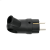 Вилка 2К+З угловая каучуковая 16А/250В IP44 Чёрная MultiSet