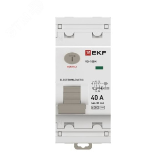 Выключатель дифференциального тока ВД-100N  2P 40А 30мА тип AC эл-мех 6кА PROXIMA EKF