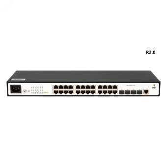 Коммутатор управляемый (L2), 24 порта RJ45 10/100/1000 Мб/с, 2хSFP 100/1000 Мб/с