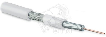 Кабель коаксиальный SAT703N 75 Ом жила - 17 AWG (1.13 мм медь solid) экран - фольга+оплетка (луженная медь 45%) общий диаметр 6.6мм изоляция PVC белый (бухта 500 м)