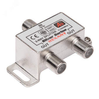 Делитель ТВ х 2 + 3шт. F BOX 5-1000 МГц Silver,