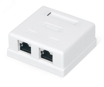 Розетка компьютерная RJ-45 категория 5e экранированная двойная внешняя Dual IDC цвет белый WRline