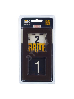 BRITE Рамка 2 поста РУ-2-2-БрТБ стекло темная бронза