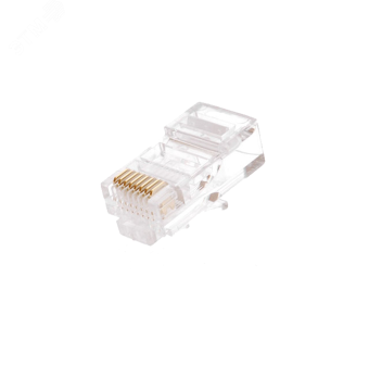 Коннектор RJ45/8P8C, Кат.5e, 3мкд, универсальный, под 0.47-0.51мм, неэкран., 1000 шт