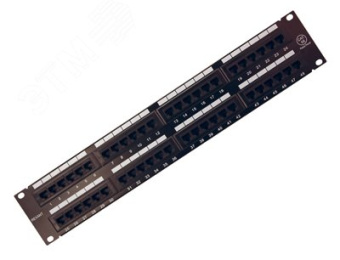 Патч-панель 19. 2U. 48 портов RJ-45. категория 5e. UTP неэкранированная. черная,