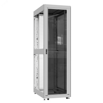 Шкаф серверный 52U 800х1000 передняя дверь: стекло IP41. задняя дверь: двустворчатая перфорированная IP20. боковые панели: без. цвет: серый RAL7035 