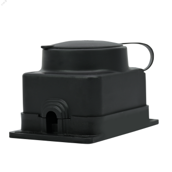 Розетка 2К+З открытой установки каучуковая 16А/250В IP44 Чёрная MultiSet