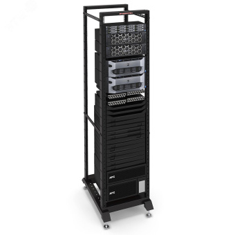 Стойка открытая серверная 42U 533x600x1928mm (ШхГхВ). двухрамная. цвет черный (RAL 9004)