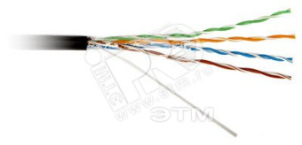 Витая пара UTP U/UTP категория 5e 4 пары 24 AWG одножильный внешняя прокладка (100м)