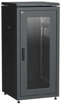 Шкаф сетевой 19дюйм LINEA N 18U 600х800 мм стеклянная передняя дверь. задняя металлическая черный