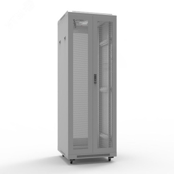 Шкаф напольный 19 Standart 42U 0.8х0.8м распашн перф. двери RAL7035 из 2частей,