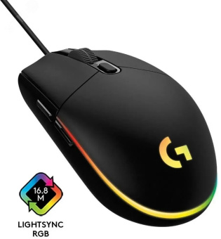 Мышь проводная G102 LightSync, 8000 dpi, USB-A,   черный