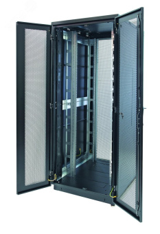 Шкаф Racknet S3000 47U 800 х 1000. передняя дверь перфорированная двустворчатая. задняя дверь       перфорированная двустворчатая. черный