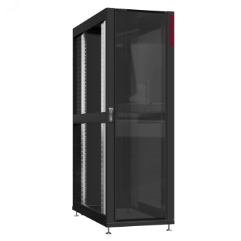 Шкаф серверный 45U 600х1200 передняя дверь: стекло IP41. задняя дверь: одностворчатая глухой металл IP51. боковые панели: без. цвет: черный RAL9005 