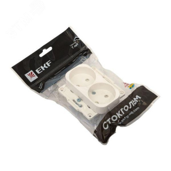 Стокгольм Механизм Розетки 2-местной б/з 10А белый с защ. штор.