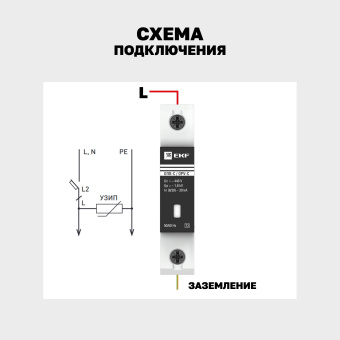 Ограничитель перенапряжения импульсный однополюсный ОПВ-C 1п 20кА 400В