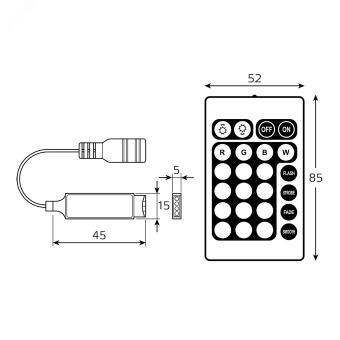 Контроллер для светодиодной RGB ленты LED 72 Вт 12 В IP20 Basic Gauss