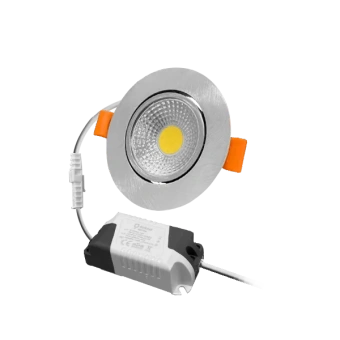 7W/2700K Хром Матовый 560Lm | Светодиодный светильник встраиваемый поворотный | FL-LED Consta B Nikel FOTON LIGHTING
