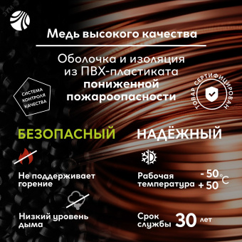 Кабель силовой ВВГнг(А)-LS 2х6пл -0.66 без        заполнения