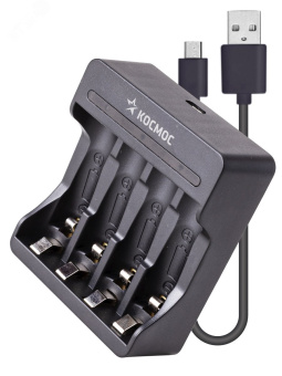 Зарядное устройство 1-4 АА/ААА питание от USB шнур. автомат.,