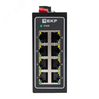 Коммутатор промышленный неуправляемый U-8T, 8 портов 10/100Base-T(X) RJ45, монтаж на динрейку TSX EKF
