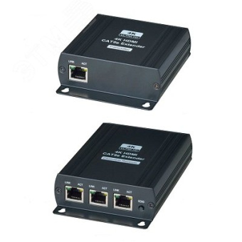 Комплект (передатчик+приёмник) HDMI, 4хRJ45, 2хHDMI-A, 4K, 30 Гц, до 140 м