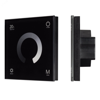 Панель SMART-P4-DIM-G-IN Black (12-24V, 4x3A, Sens, 2.4G) (IP20 Пластик, 5 лет)