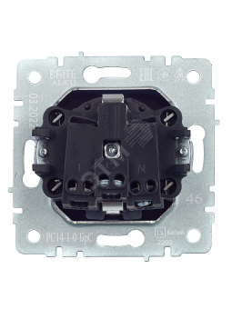 BRITE Розетка с заземлением с защитными шторками 16А РС14-1-0-БрС сталь