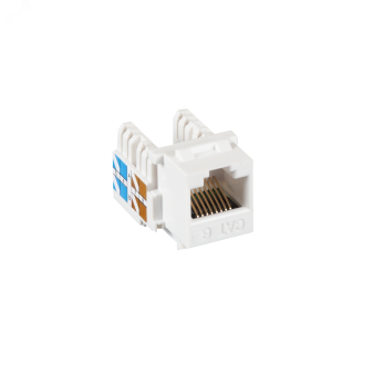 Модуль Keystone, Кат.6, RJ45/8P8C, неэкран., белый, 10шт.