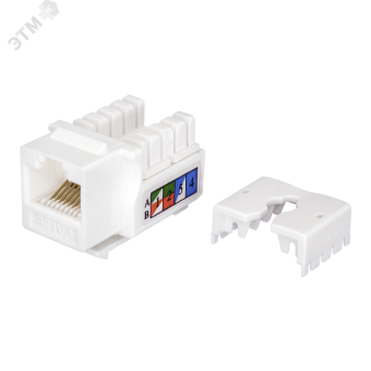 Keystone Jack 8P8C (RJ-45), UTP, Cat.5e. инструментальная заделка, белый