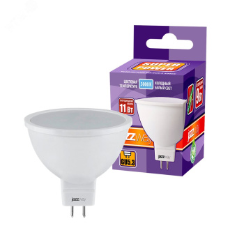 Лампа светодиодная LED 11Вт MR16 GU5.3 холодный  JazzWay