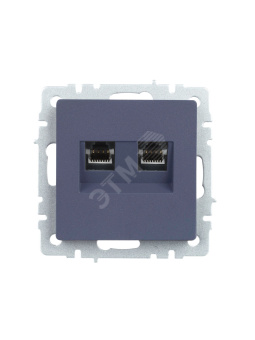 BRITE Розетка двойная RJ11+RJ45 кат.5E РК/Т12-БрМ маренго