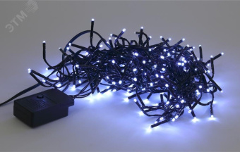 Гирлянда LED Нить Мишура 3,9 м зеленый провод, холодный свет, 220V ENIN - GC