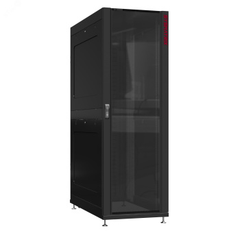Шкаф серверный 42U 800х1200 передняя дверь: стекло IP41. задняя дверь: протект IP41. боковые панели: глухой металл. цвет: черный RAL9005 