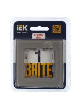 BRITE Рамка 1 пост РУ-1-2-БрД стекло дымчатый