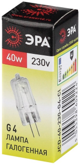 Лампа накаливания галогенная G4-JCD-40W-230V-CL (галоген, капсула, 40Вт, нейтр, G4) (100/1000/35000)