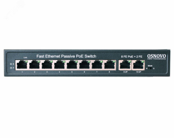 Коммутатор неуправляемый L2 8 портов  FE 10 100 Мб/с PoE 120Вт
