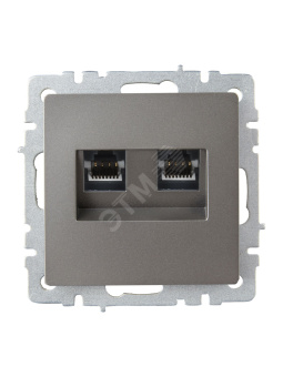 BRITE Розетка двойная RJ11+RJ45 кат.5E РК/Т12-БрС сталь