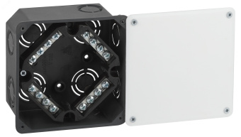 Коробка распаячнаяKRT-k-107-107-50 для твердых стен, клеммник, крышка IP42