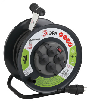 Удлинитель силовой RMx-4es-3x2.5-20m-IP44(KG) на м. катушке c/з 4 гн2 0м КГ 3х2.5 RMx-4es-3x2.5-20m-IP44(KG)