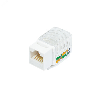 Модуль розеточный СегментЛАН Cat6 UTP, Keystone, белый, прозрачн. крышка, 90 градусов