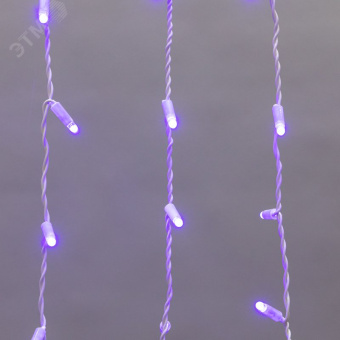 Гирлянда Айсикл 4,8х0,6 м, с эффектом мерцания, белый ПВХ, 176LED, Синий, 230В