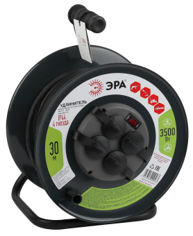 Удлинитель силовой RMx-4es-3x1.5-30m-IP44(KG) на м. катушке c/з 4 гн 30м КГ 3х1.5 RMx-4es-3x1.5-30m-IP44(KG)
