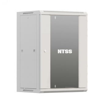 Шкаф настенный телекоммуникационный W 15U 600х450х770мм, 2 профиля 19, дверь стеклянная, боковые стенки съемные, задняя стенка, разобранный, серый RAL 7035